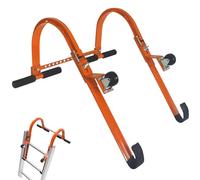 2 Pièces Crochets d'échelle de Toit avec Tige Stabilisatrice Stabilisateur d'échelle en Acier Adaptateur de Toit Universel Extension de Toit avec Capacité de Charge de 500 LB