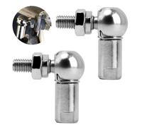 2 Pièces CS10 M6 L Forme Joint à Rotule Roulement,M6*1.0 mm Filetage à Droite,Autolubrifiant Embouts de Biellette Tige Filetée,Joints à Rotule de Liaison Angulaire avec Clip à Ressort