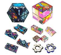 2 Pièces Cube Magique Cube Infini du Ciel Etoilé Transformant, 2 en 1 Jouet Anti-Stress, Cadeaux Créatifs pour Enfants Adultes, Jeu D'entraînement Cérébral