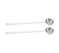 2 Pièces Cuillère à Lessive en Acier Inoxydable 20ml, Manche Long | Accès Facile aux Bocaux Profonds, Usage Polyvalent, pour Poudre Adoucissante et Entretien Partagé
