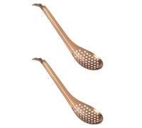 2 Pièces Cuillère à Trous Cuisine, Acier Inoxydable, Polie Miroir | Usage Domestique, Modèle pour Wonton Cuisine Moléculaire, Passoire, Lot de Deux Pièces