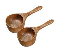 2 Pièces Cuillère Doseuse à Café en Bois, Mesure Précise Cuisine | Bois , Grain Rustique et Finition Lisse, Usage Polyvalent pour Protéines et Farine