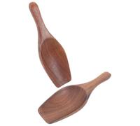 2 Pièces Cuillère Doseuse à Café en Noyer Noir, Surface Lisse | Thé en Vrac, Sucre, Sel de Bain, Finition Veinée, Usage la Cuisine et Sorties
