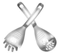 2 Pièces Cuillère Multifonction Cinq Acier Inoxydable Cuisine | Râpe à Gingembre, Presse-ail, Écumoire à Nouilles, Broyeur D’épices et Ouvre-bouteille, Format Pratique