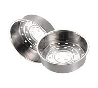 2 Pièces Cuiseur Vapeur Rond en Acier Inoxydable Argenté | Chauffe Uniforme et Circulation Vapeur Régulière, pour Marmites Vapeur et Cuisson du Riz à Maison