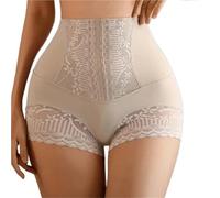 2 pièces culotte gainante for femme taille haute short ventre plat releveur de fesses corps shaper sous-vêtements amincissants mise en forme du post-partum Pour Femme(Beige,XXL)