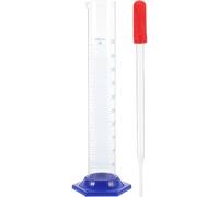 2 Pièces Cylindre Gradué en Verre 500ml Pipette Compte-gouttes, Base Stable et Clarté Optique Supérieure, pour Laboratoires et Usage Domestique Plusieurs styles