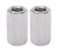 2 pièces d’écrous de raccordement hexagonaux M16 en acier inoxydable, résistants à la rouille et à la corrosion - écrou de connexion, fixation hexagonale de 48 mm de long pour