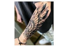 2 Pièces D'Ailes D'Ange Jus D'Autocollants De Tatouage Temporaire À Base De Plantes Pour Hommes Et Femmes Bras Bras De Fleur Imperméable Semi-Permanent Longue Durée De Deux Semaines