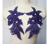 2 pièces d'appliques en dentelle avec strass