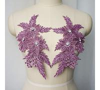 2 pièces d'appliques en dentelle avec strass