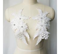 2 pièces d'appliques en dentelle avec strass