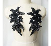 2 pièces d'appliques en dentelle avec strass