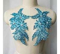 2 pièces d'appliques en dentelle avec strass