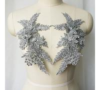 2 pièces d'appliques en dentelle avec strass