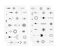 2 Pièces D'Autocollants De Tatouage, Autocollants De Tatouage Imperméables Durables, Autocollants De Tatouage Géométriques, Autocollants De Décoration Corporelle.