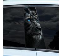 2 pièces d'autocollants pour colonne centrale de voiture, autocollants HD léopard, autocollants loup Halloween en PVC, autocollants résistants aux rayures, autocollant personnalisé tigre pour voiture