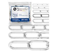 2 pièces de 100-cm = 1-mètre 5-mm d'épaisseur chaîne en acier inoxydable V4A lien longue de NietFullThings en un seul morceau anchor chain DIN 5685 DIN 763 1-m