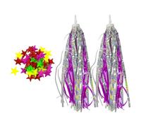 2 Pièces De Banderoles De Vélo Pour Enfants, 36 Pièces De Perles D'Étoile De Roue, Pompons De Guidon De Vélo, Rubans De Guidon, Banderoles De Scooter, Accessoires Décoratifs De Vélo Pour Enfants