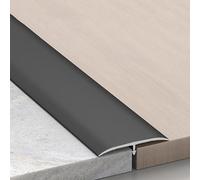 2× Pièces De Bandes De Transition for Sol, Moulures En T En Aluminium, Bandes De Séparation Plates for Combler Les Espaces Entre Les Sols, Les Carreaux De Sol(Black,160cm/62.99in)