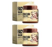 2 pièces de baume au miel de suif bœuf, hydratant au miel fouetté pour apaiser et hydrater, crème réparatrice pour le visage et le corps pour les peaux sensibles, 4, 23 oz...