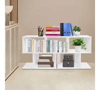 2 pièces de bibliothèque ouverte en forme de Z Petite bibliothèque indépendante Décoration maison Blanc