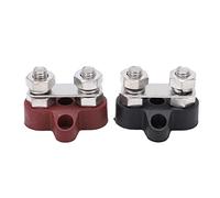 2 pièces de bornes de distribution d’alimentation pour batterie DC 48 V, M8, barre omnibus rouge et noire, 80 A, avec boulon de raccordement, bloc de distribution d’alimentation