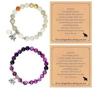 2 Pièces De Bracelets Éléphant, Bracelets Pendentif Animal, Bracelets Élastiques en Perles, Bijoux De Fille De Mode, Cadeaux Chanceux pour Les Amis.