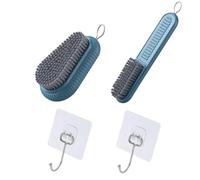 2 Pièces De Brosses De Nettoyage À Poils Souples Et 2 Pièces De Crochets Transparents, Outils De Nettoyage Ménager, Petites Brosses De Nettoyage, Brosses À Linge, Crochets sans Trace