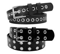 2 Pièces De Ceinture Noire, Ceinture Punk, Ceinture En Cuir Pu, Accessoires À La Mode Et Polyvalents, Décorations De Vêtements.