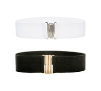 2 Pièces De Ceintures Élastiques À La Mode, Ceintures À Larges Bords Pour Dames, Accessoires De Décoration De Vêtements, Adaptés Aux Robes, Robes (Noir, Blanc).