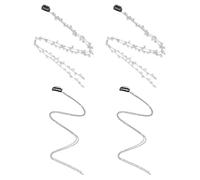 2 Pièces De Chaînes À Cheveux En Forme D'Étoile Tressée Et 2 Pièces De Chaînes À Cheveux Tressées En Strass, Accessoires Pour Cheveux En Métal Élés, Accessoires Pour Cheveux