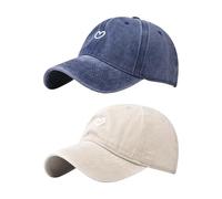 2 pièces de Chapeaux imprimés Coeur, Chapeaux de Sport pour Hommes, Casquettes de Baseball pour Femmes, Chapeaux d'été réglables, Chapeaux de Tennis