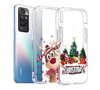 2 pièces de coque de téléphone compatible avec Xiaomi Redmi Note 11 4G/Note 11S, coque en silicone avec éléments de Noël, MoEvn Coque transparente souple et résistante aux chocs de Noël, arbre de Noël