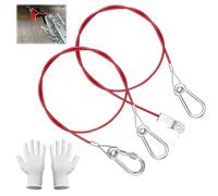 2 pièces de corde à détacher, pendentif antirouille avec crochet à mousqueton, 1000 MPa, résistance à la traction, doublée avec gant, corde à détacher pour remorques et caravanes