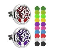2 pièces de diffuseur de voiture d'aromathérapie, diffuseur d'huiles essentielles, adapté au bureau à domicile de voiture, avec 20pcs feutre de remplacement