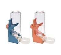2 pièces de distributeur d'eau automatique pour lapins, 500 ml, bouteille de boisson suspendue pour lapins, cochons d'Inde, chinchillas, hérissons, furets, hamsters (Bleu, Orange)