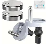 2 pièces de fixation pour siège de toilettes, charnières pour siège de toilettes avec vis, écrous et boulons en caoutchouc expansible de rechange pour trous borgnes de WC