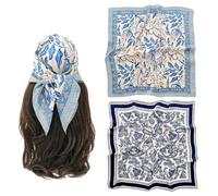 2 Pièces De Foulards À Fleurs, Foulards Carrés Tendance Créatifs, Bandeaux De Voyage Sur La Plage, Décorations De Fêtes De Fin D'Année.