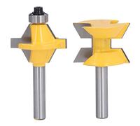 2 pièces de fraise pour défonceuse, tige de 8 mm, coupe-groove à 120°, ensemble de fraises en carbure pour menuiserie, destiné aux joints à languette et rainure, avec boîte de