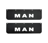 2 pièces de garde-boue en caoutchouc dur pour semi-remorque Man Truck - Bavettes en caoutchouc 60x18 cm Noir avec inscription 3D Man