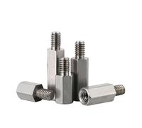 2 pièces de goujon hexagonal en acier inoxydable 304 for carte mère circuit imprimé, support mâle et femelle, joint, écrou, colonne creuse filetée M2 .5 M3 M4 M5 M6 M8(35mm,M8 (Thread 10mm))