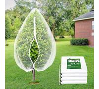 2 pièces de grand filet pour arbre fruitier avec cordon de serrage et fermeture éclair, filet de jardin de 2,44 * 2,44 m pour la protection du jardin, filet anti-insectes et oiseaux pour arbres