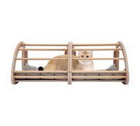 2 pièces de hamacs en bois pour chats Set avec coussin mur Lit pour chats jusqu'à 15kg
