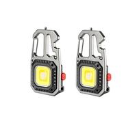2 Pièces de Lumière LED Ultra Petite, Lumière LED COB Rechargeable, Lampe de Porte-Clés Multifonction