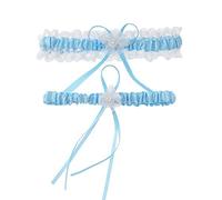 2 pièces De mariée Jarretière Mariage,Jarretelles en dentelle pour mariée avec nœud,L'accessoire Nuptial,porte-jarretelles de mariage,La cuisse Jambe Accessoires pour Demoiselle d'honneur,Bleu
