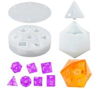 2 Pièces de Moule à Dés en Silicone, Modèle de Dés en Résine Polyèdre Intégré Standard Pochoirs de Dés DND pour la fabrIcation de Dés de Bricolage Faisant un Jeu de Société de Table