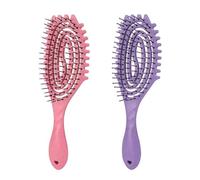 2 Pièces De Peigne Coiffant, Peigne De Massage De La Tête, Brosse Coiffante, Fournitures De Coiffure (Rose, Violet).