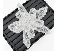2 pièces de perles en dentelle blanche 28CM X 30CM, flocon de neige 3 couches, patchs perlés à coudre pour robe de soirée de mariage, décoration appliquée