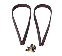 2 pièces de poignées de sac en cuir faites à la main, 65 cm, avec rivets ; remplacement DIY pour bandoulière de sacs à main et de sacs messenger ; sangles de portage en cuir pleine (Café)